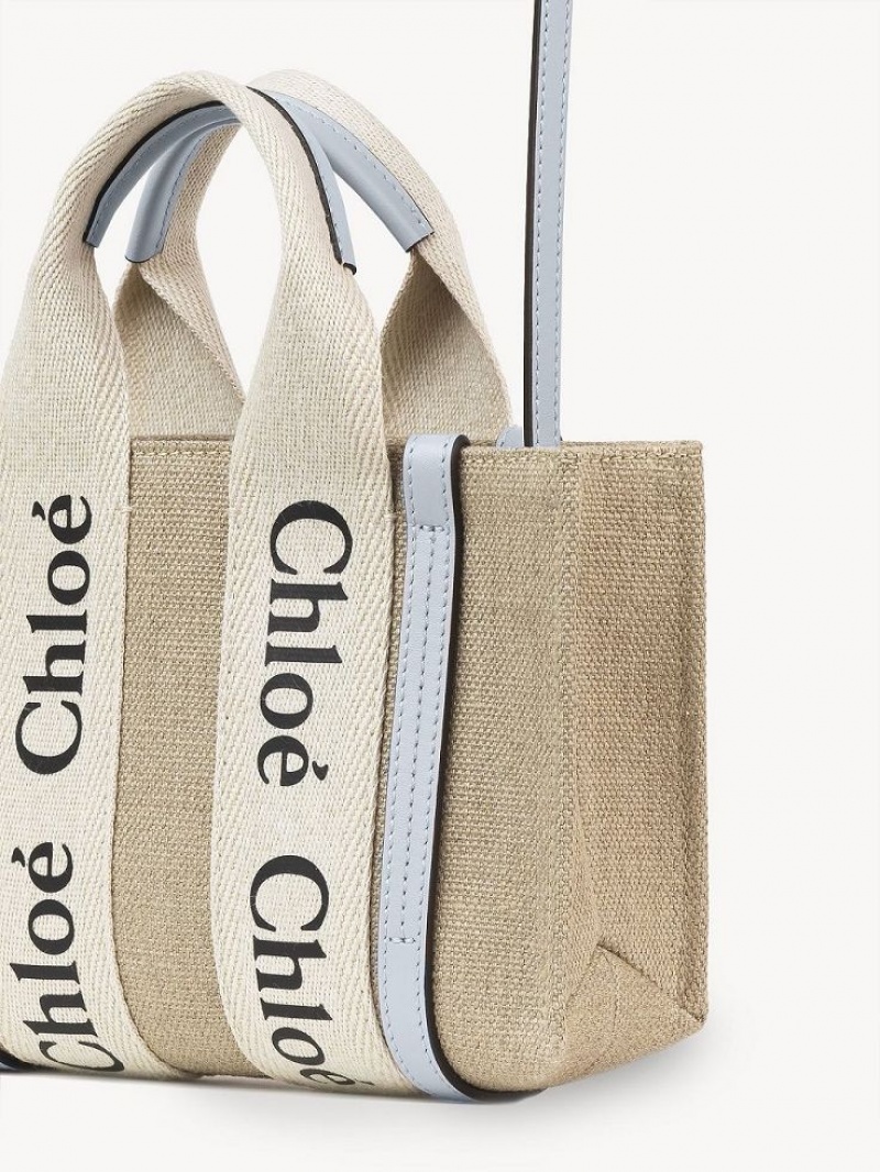 Chloe Mini Woody Crossbodytassen Wit Blauw | CHE-SR13506