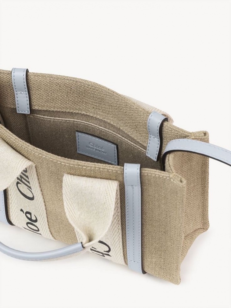 Chloe Mini Woody Crossbodytassen Wit Blauw | CHE-SR13506