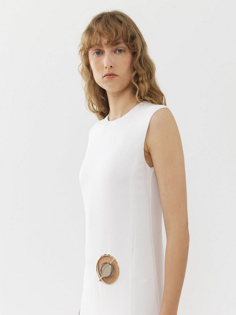 Chloe Mouwloos Jurk Wit | CHE-SR13845