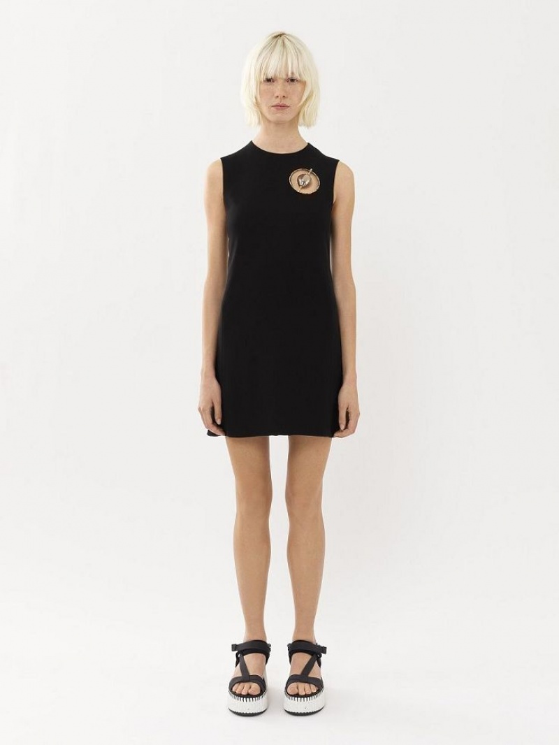 Chloe Mouwloos Tunic Jurk Zwart | CHE-SR13847
