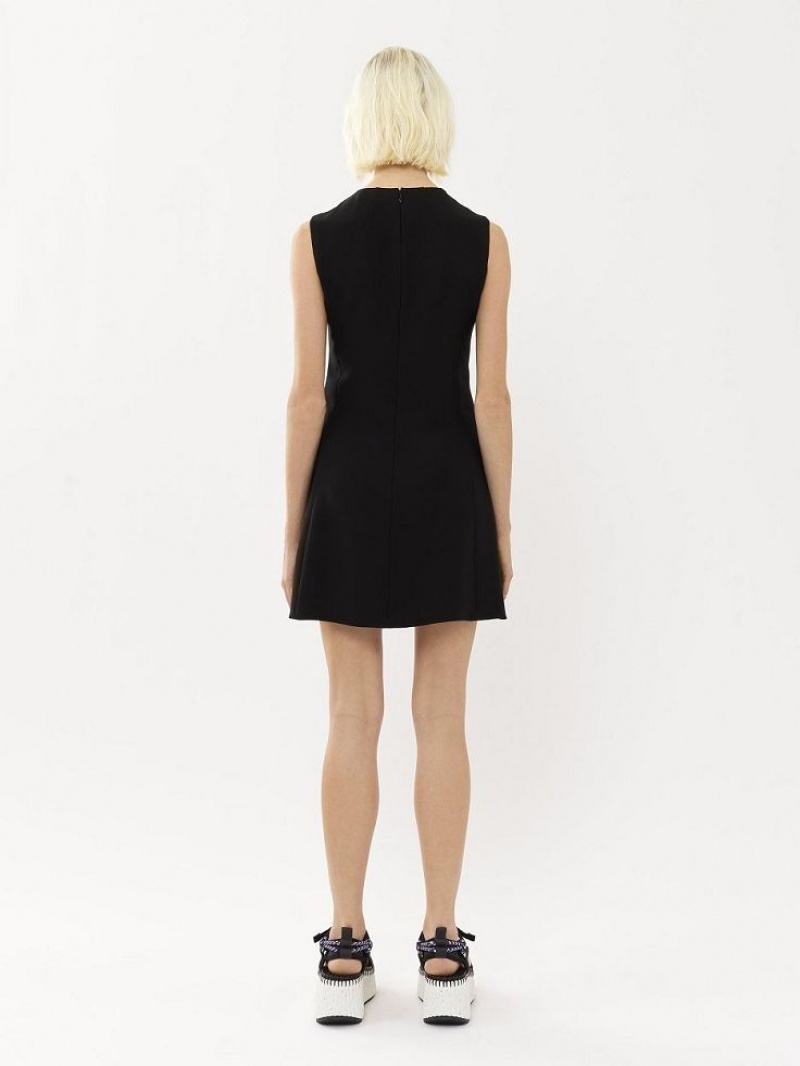 Chloe Mouwloos Tunic Jurk Zwart | CHE-SR13847