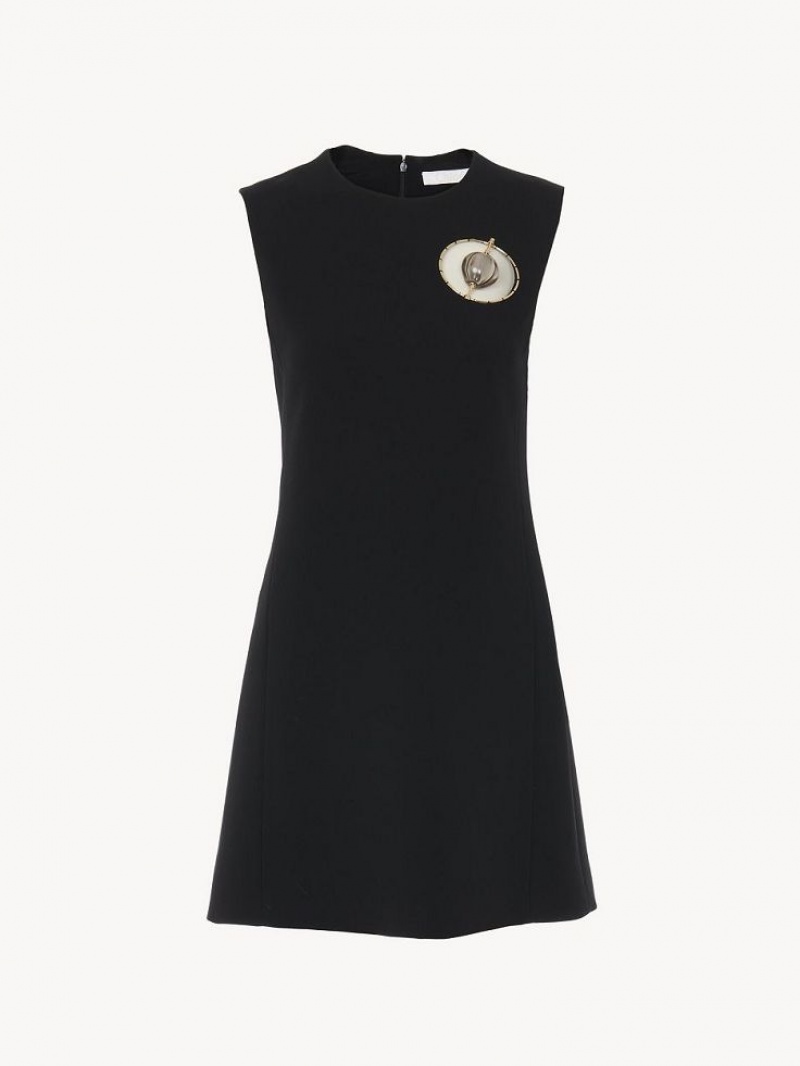 Chloe Mouwloos Tunic Jurk Zwart | CHE-SR13847