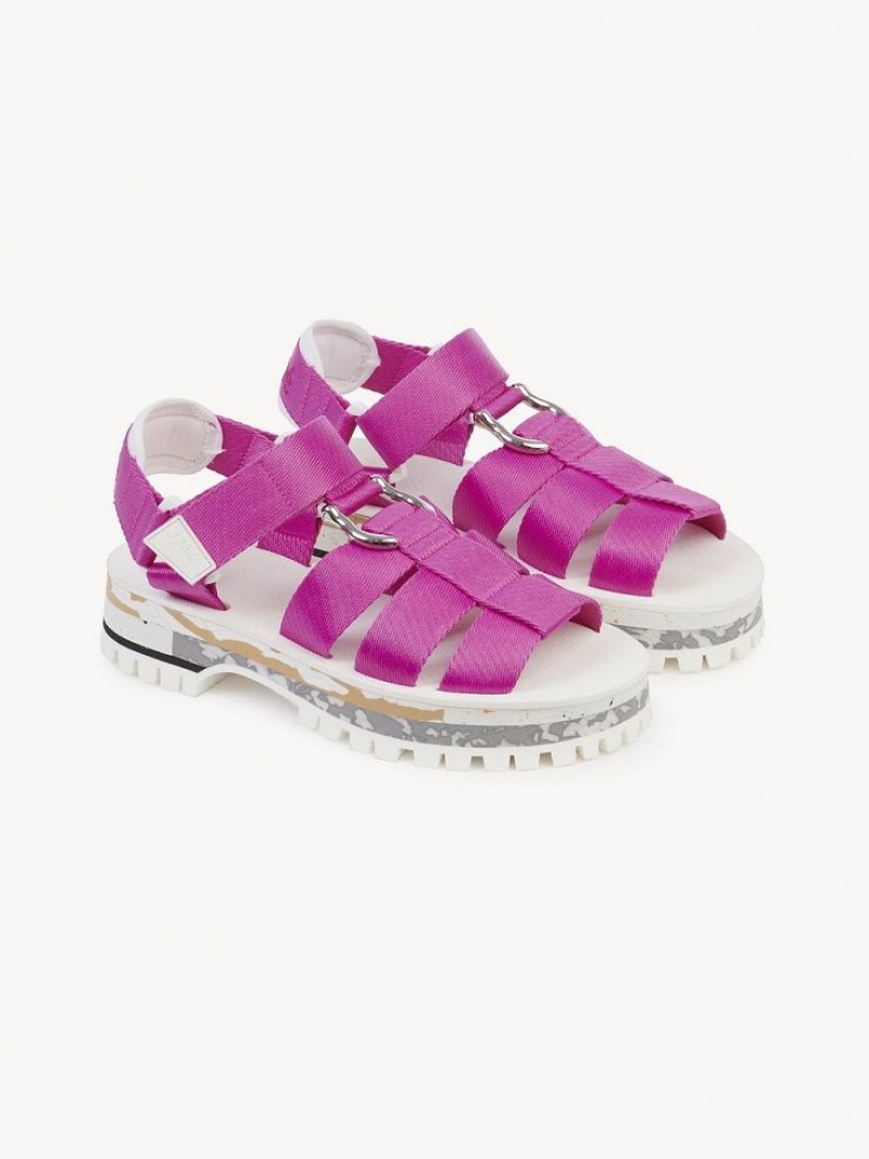Chloe Nikie Active Platte Sandalen Roze | CHE-SR14177