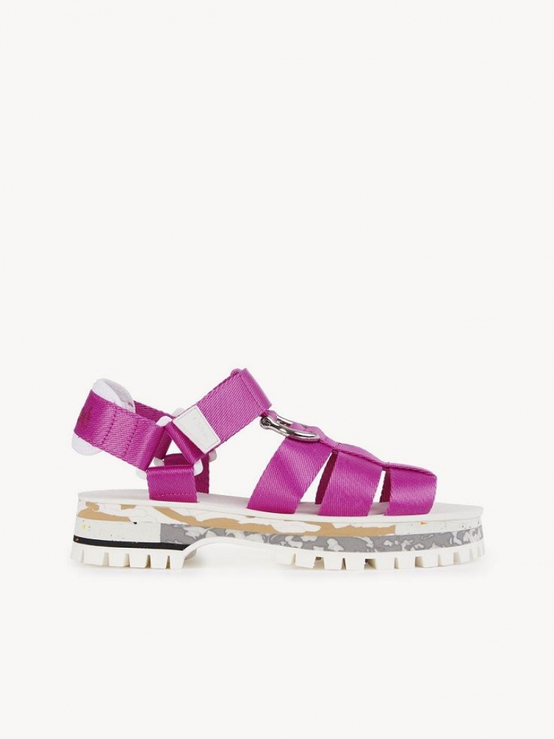 Chloe Nikie Active Platte Sandalen Roze | CHE-SR14177