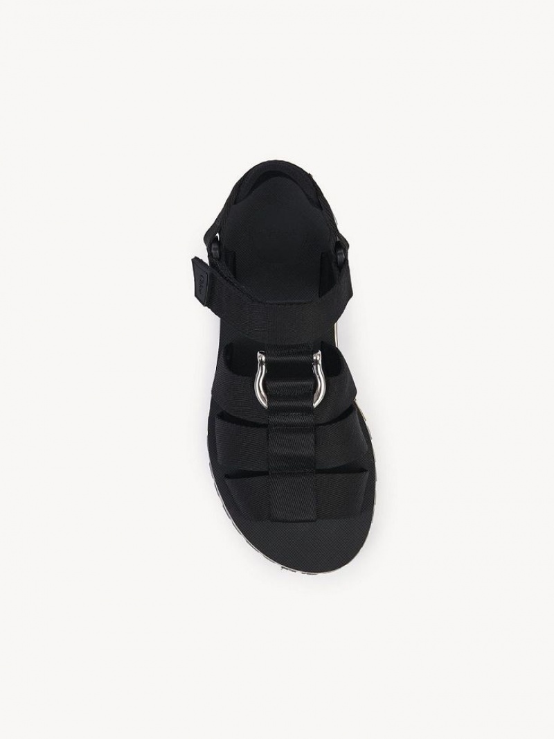 Chloe Nikie Active Platte Sandalen Zwart | CHE-SR14169