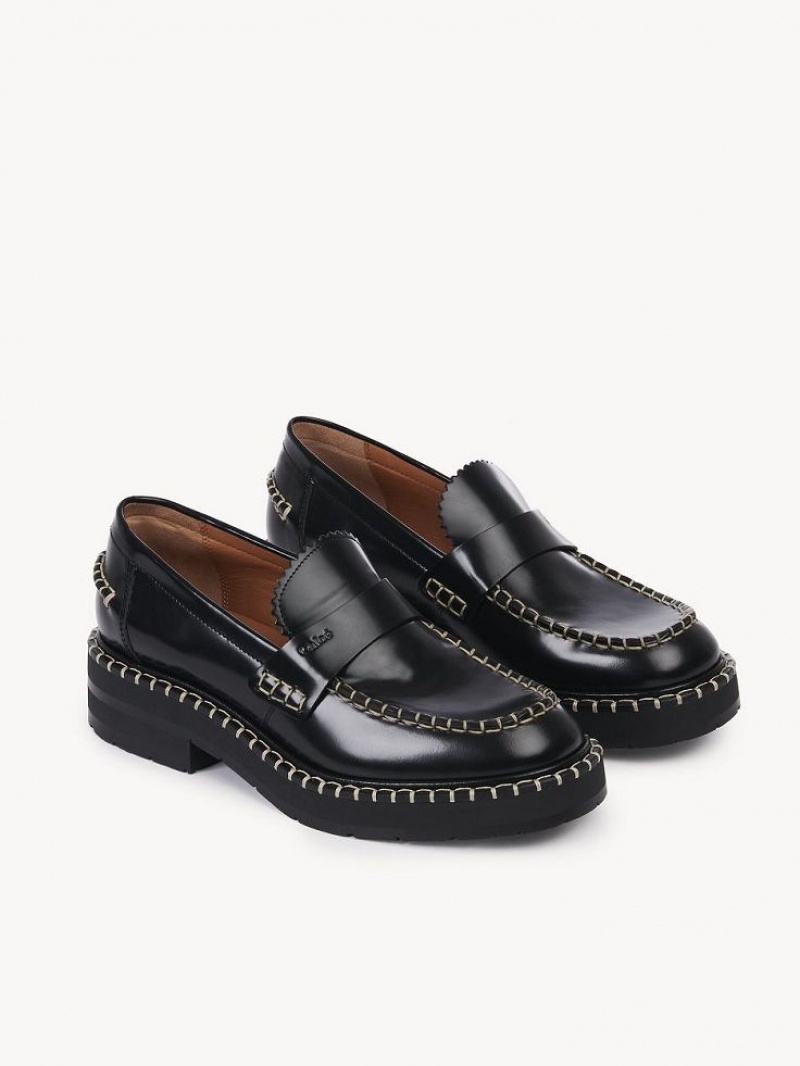 Chloe Noua Platte Loafer Zwart | CHE-SR14245