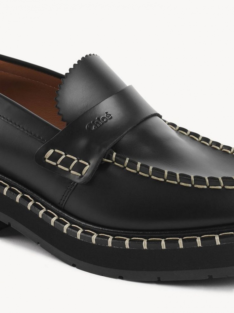 Chloe Noua Platte Loafer Zwart | CHE-SR14248