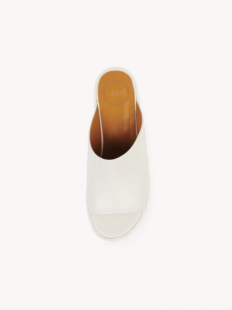 Chloe Oli Platform Mule Wit | CHE-SR14155
