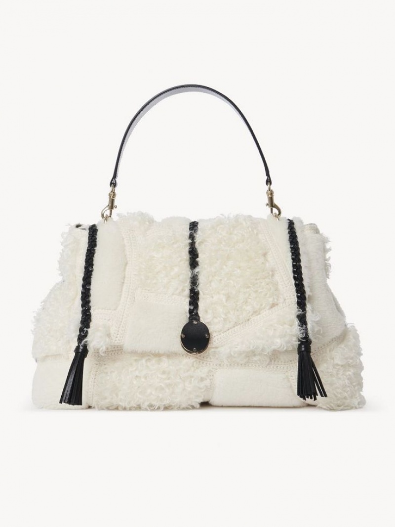 Chloe Penelope Large Soft Schoudertassen Wit | CHE-SR13442