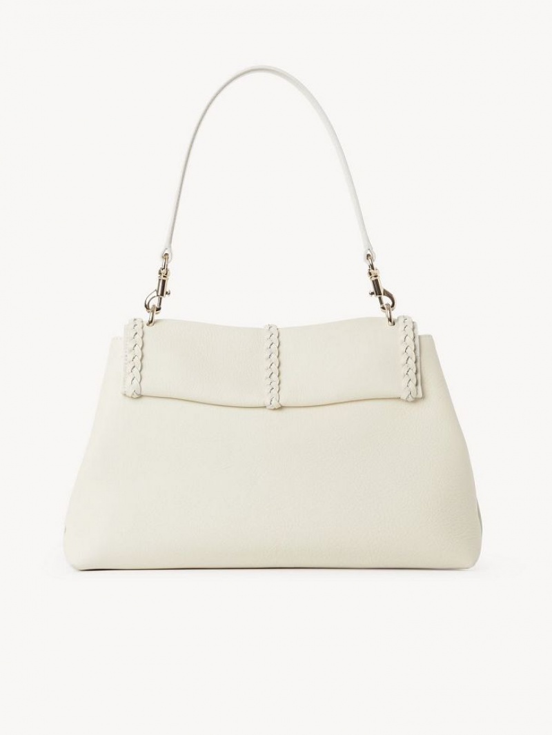 Chloe Penelope Medium Soft Schoudertassen Wit | CHE-SR13426