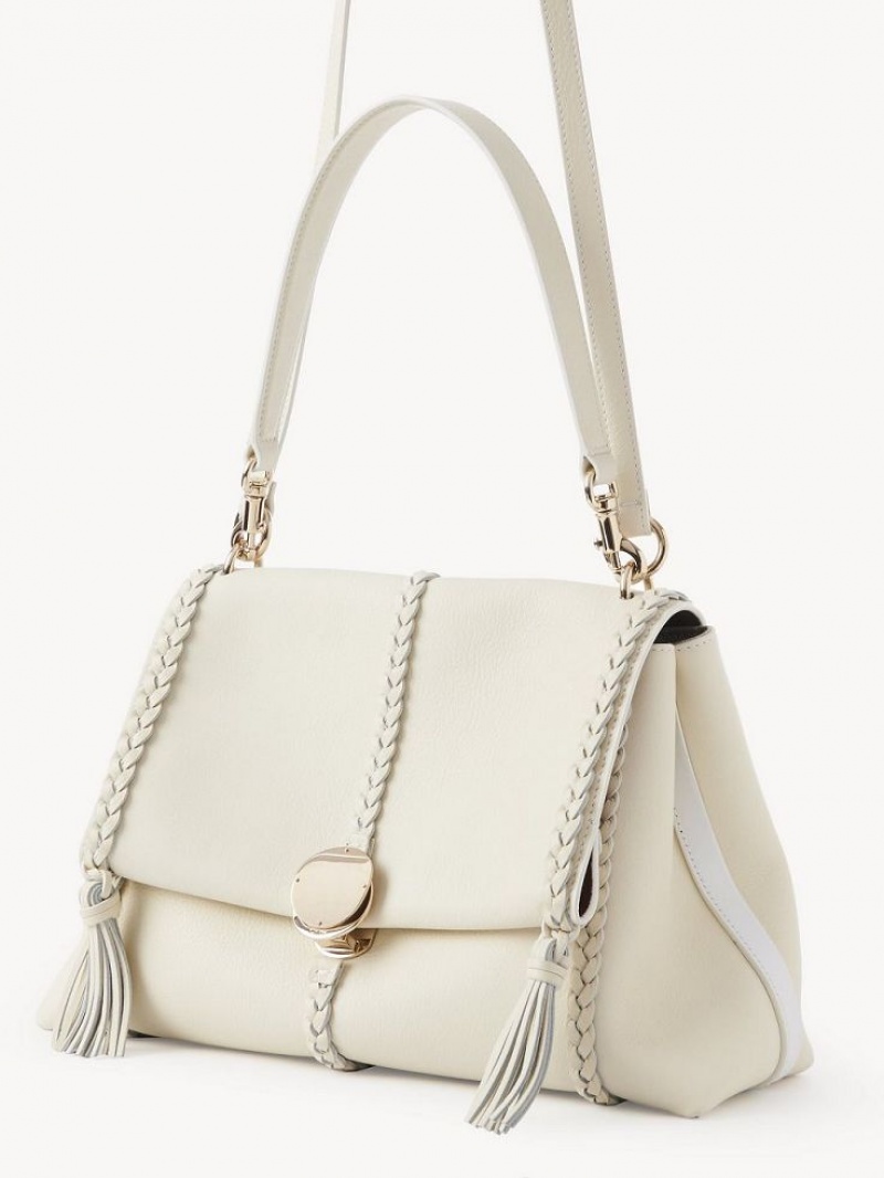 Chloe Penelope Medium Soft Schoudertassen Wit | CHE-SR13426