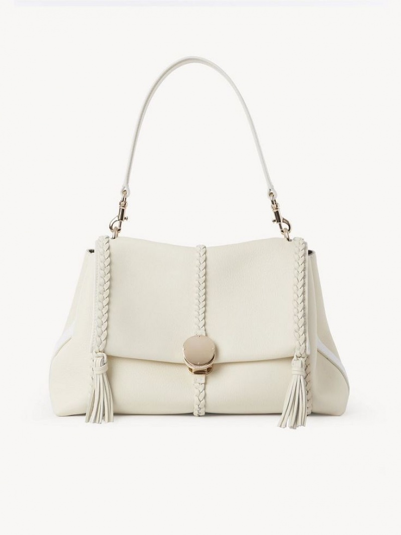 Chloe Penelope Medium Soft Schoudertassen Wit | CHE-SR13426