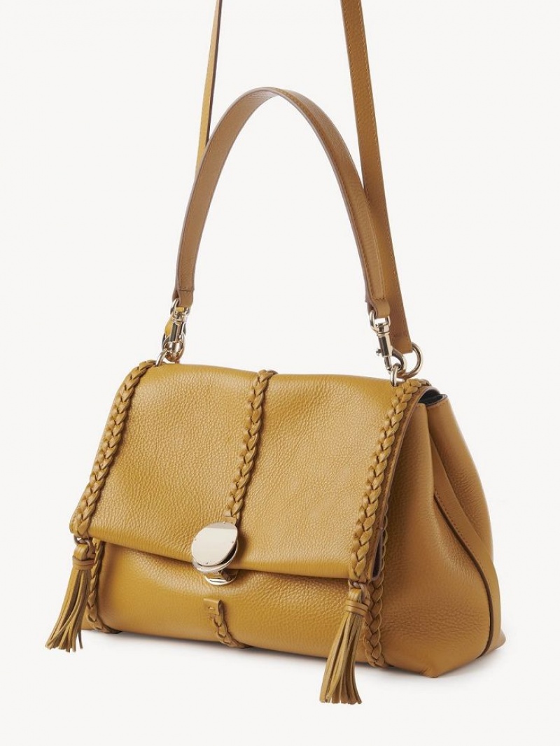 Chloe Penelope Medium Soft Schoudertassen Goud | CHE-SR13444