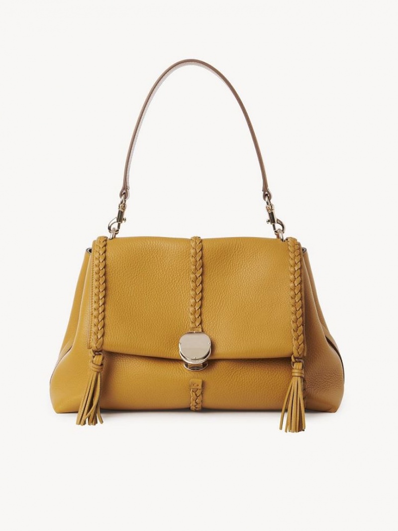Chloe Penelope Medium Soft Schoudertassen Goud | CHE-SR13444