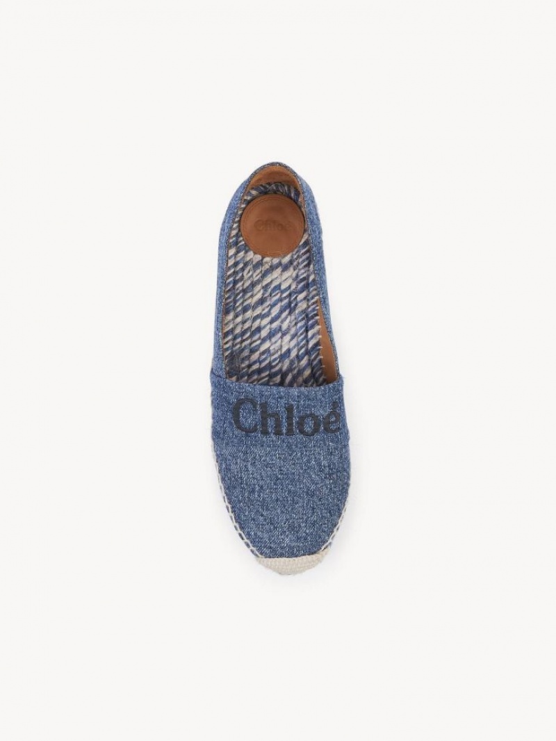 Chloe Piia Platte Espadrilles Blauw | CHE-SR14153