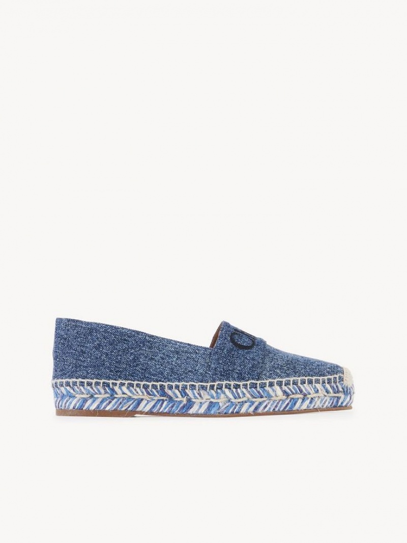 Chloe Piia Platte Espadrilles Blauw | CHE-SR14153