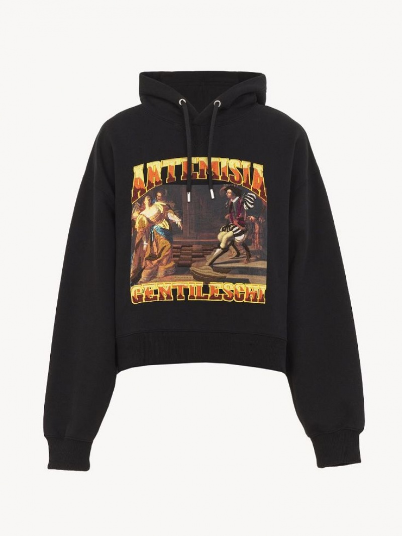 Chloe Printed Hoodie Truien Zwart | CHE-SR13907