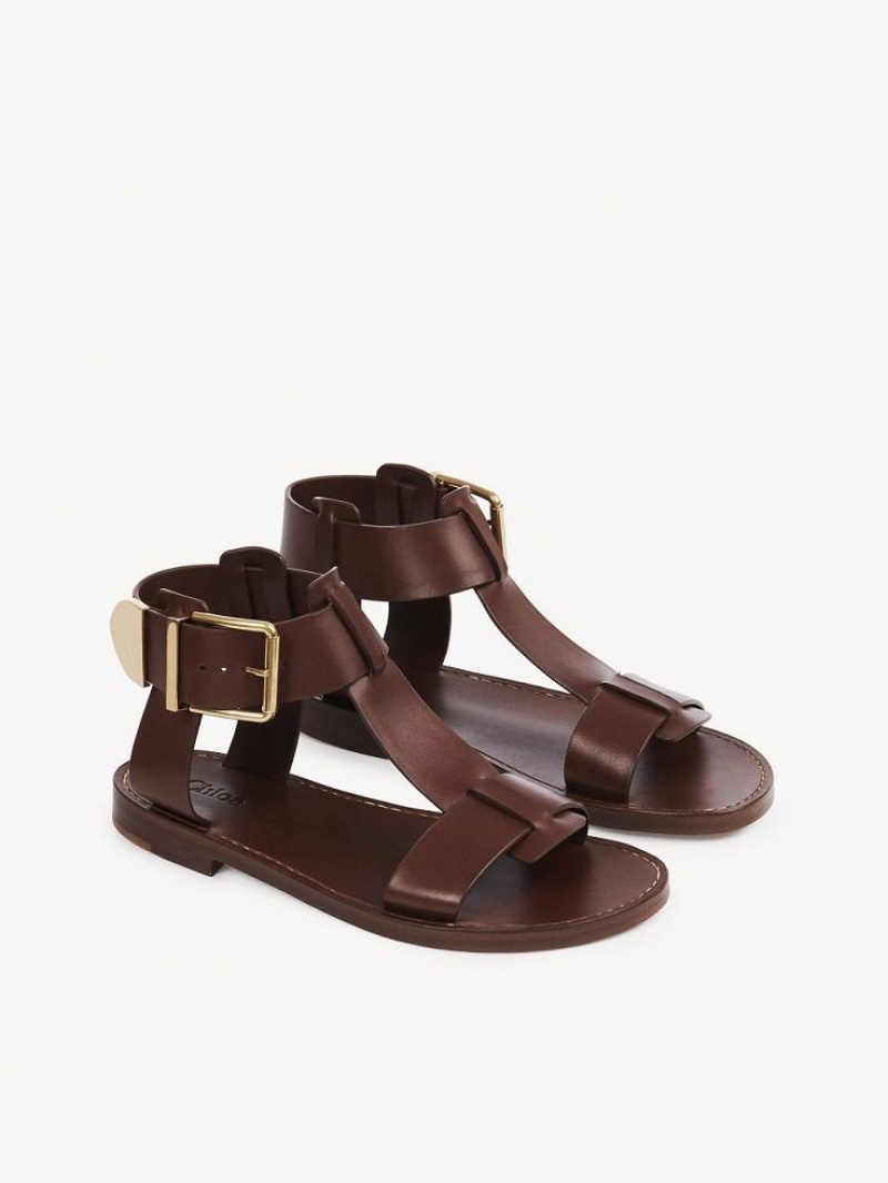 Chloe Rebecca Platte Sandalen Bruin | CHE-SR14141