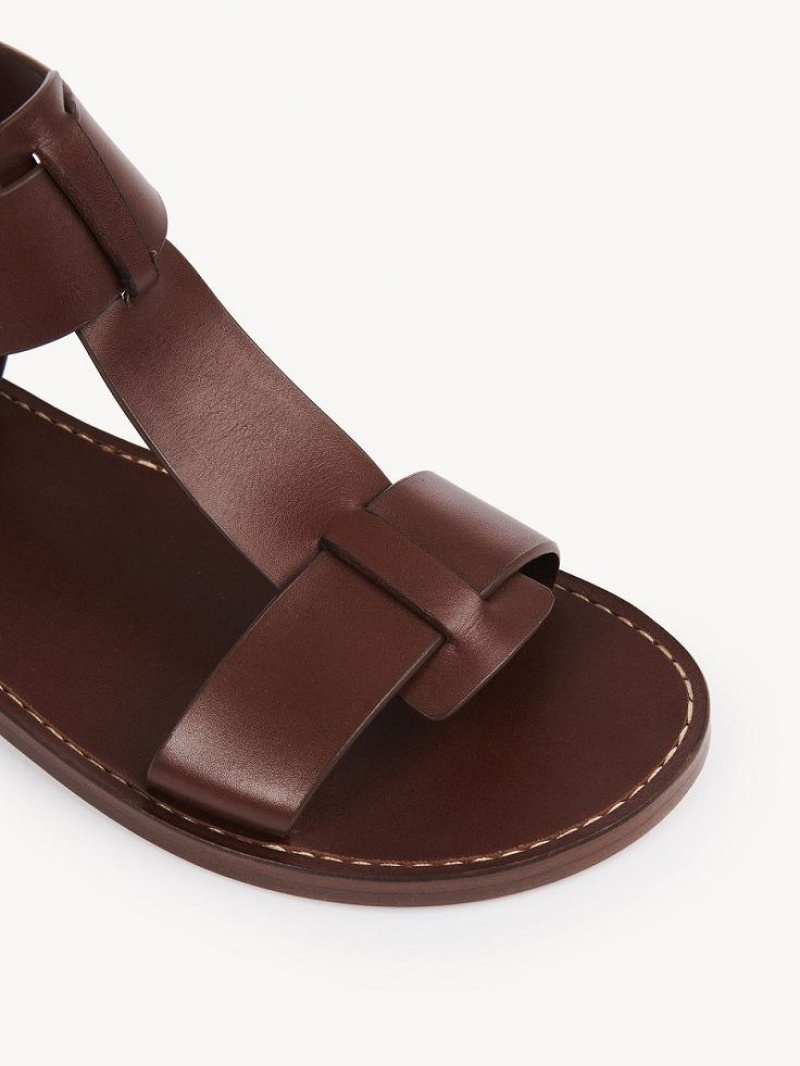 Chloe Rebecca Platte Sandalen Bruin | CHE-SR14141