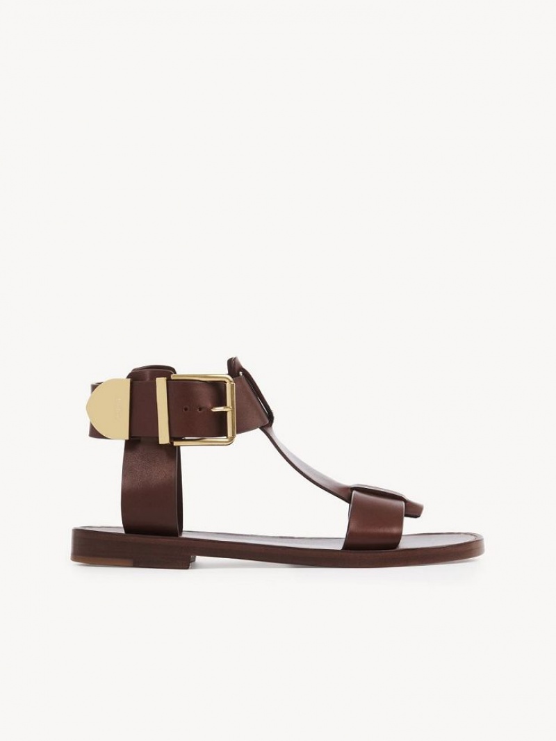 Chloe Rebecca Platte Sandalen Bruin | CHE-SR14141
