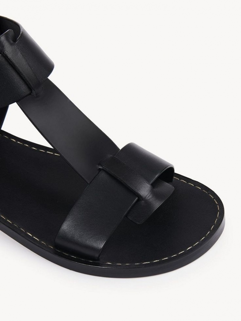 Chloe Rebecca Platte Sandalen Zwart | CHE-SR14142