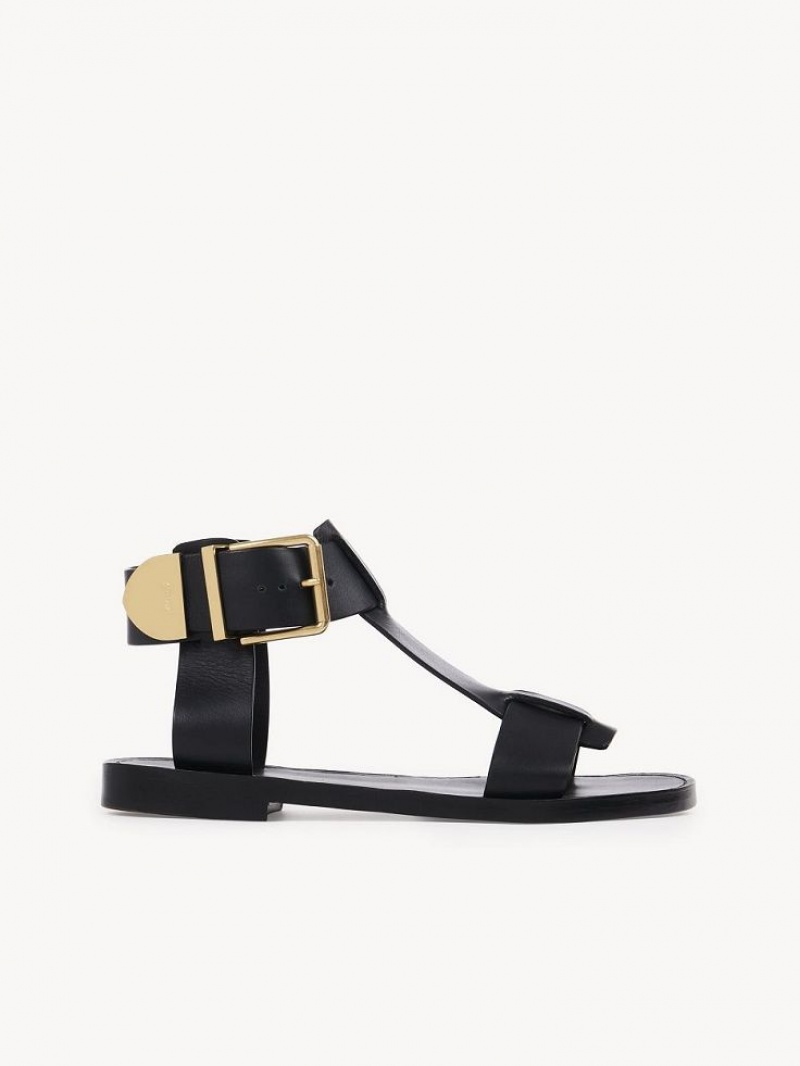 Chloe Rebecca Platte Sandalen Zwart | CHE-SR14142