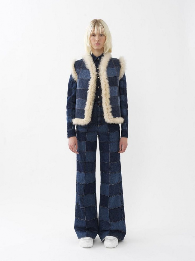 Chloe Reversible Gilet Leather Wit | CHE-SR14101