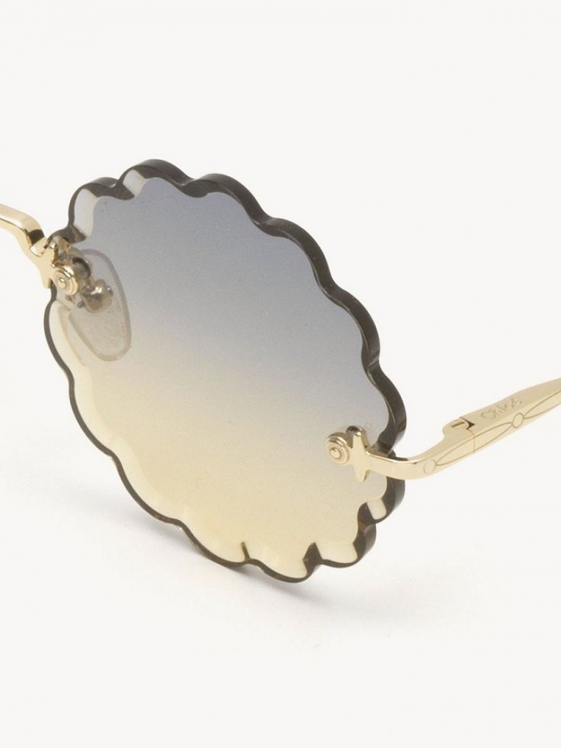 Chloe Rosie Petite Zonnebril Goud Grijs Oranje Geel | CHE-SR14556