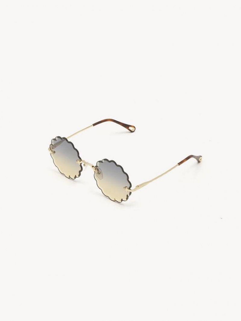 Chloe Rosie Petite Zonnebril Goud Grijs Oranje Geel | CHE-SR14556