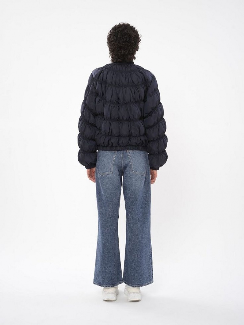 Chloe Ruched Puffer Pakken Blauw | CHE-SR14041
