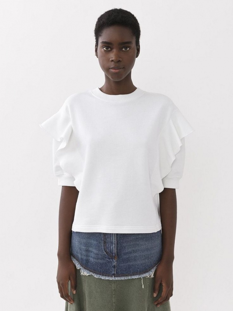 Chloe Ruffled Truien Wit | CHE-SR13898