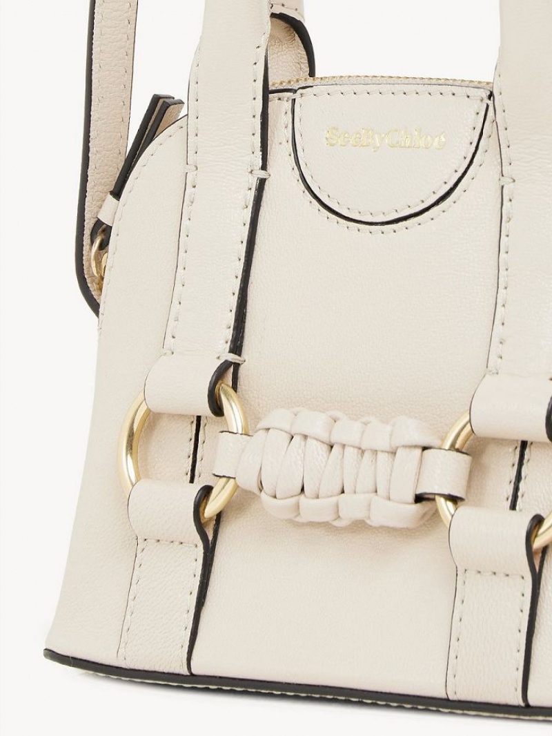 Chloe Saddie Micro Double Handle Schoudertassen Beige | CHE-SR14621