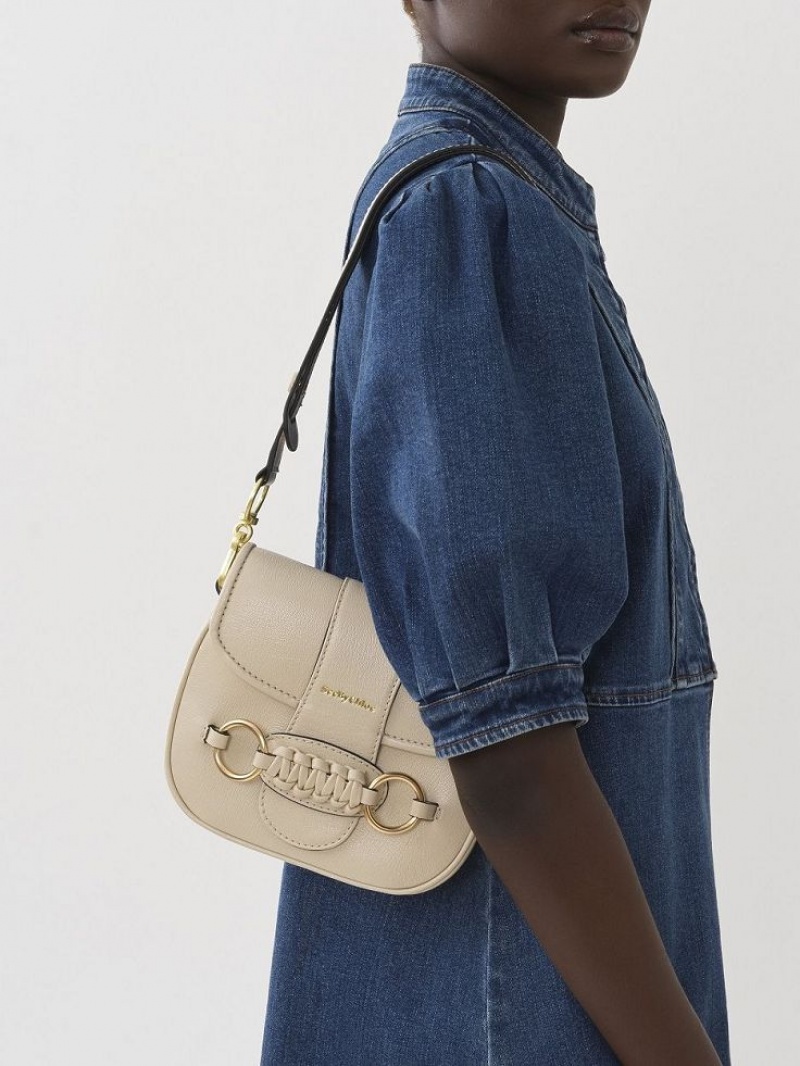 Chloe Saddie Satchel Schoudertassen Beige | CHE-SR14668