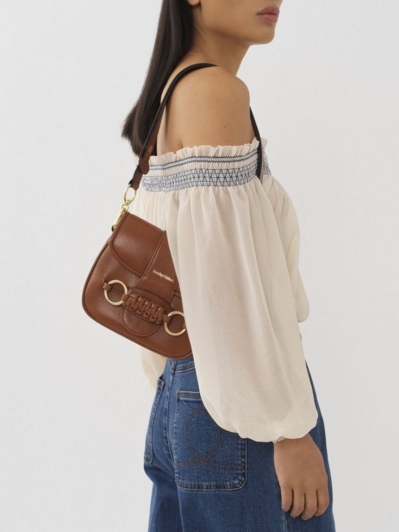 Chloe Saddie Satchel Schoudertassen Bruin | CHE-SR14632