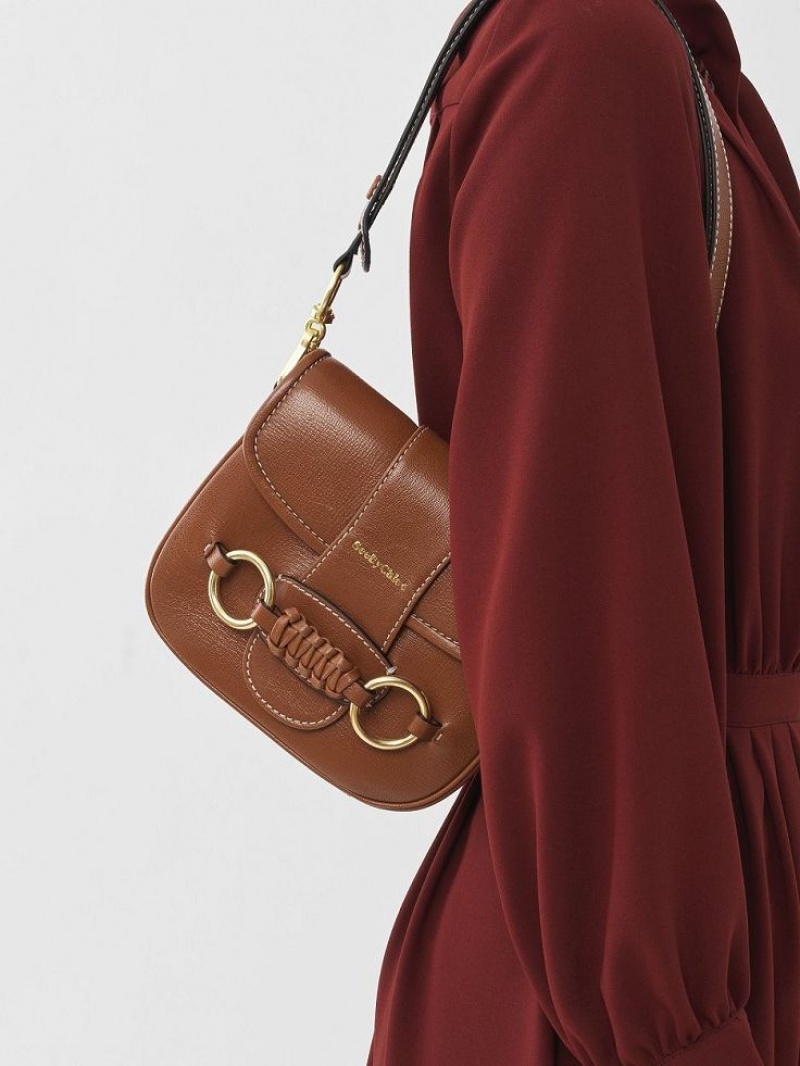 Chloe Saddie Satchel Schoudertassen Bruin | CHE-SR14667