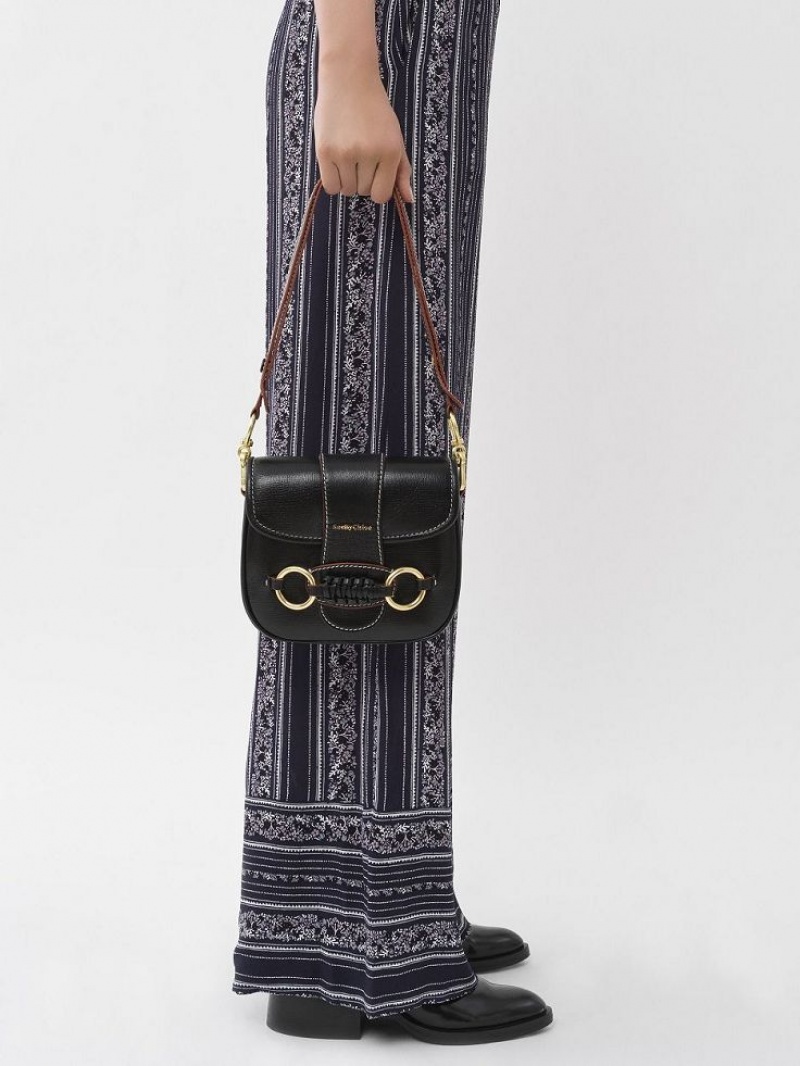 Chloe Saddie Satchel Schoudertassen Zwart | CHE-SR14665