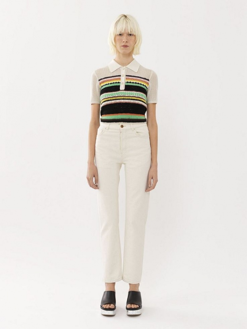 Chloe Semeru Rechtdoor-leg Jeans Wit | CHE-SR13996