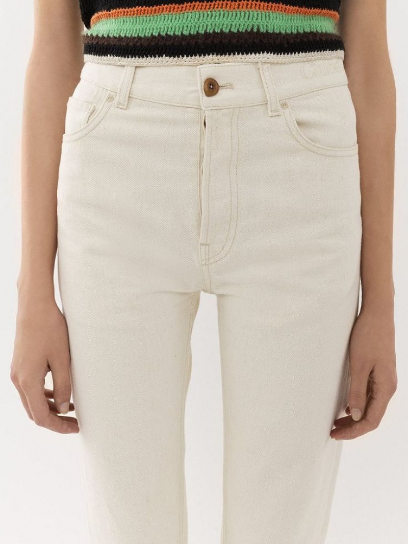 Chloe Semeru Rechtdoor-leg Jeans Wit | CHE-SR13996