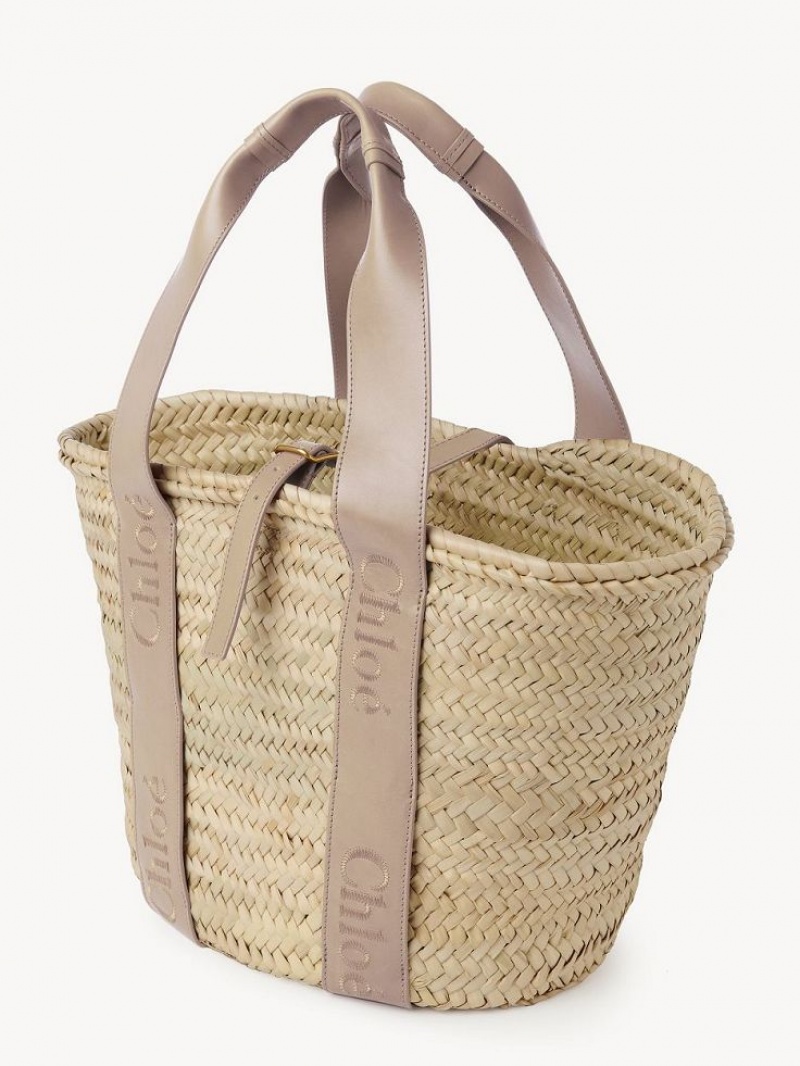 Chloe Sense Medium Basket Tote Tassen Beige | CHE-SR13382