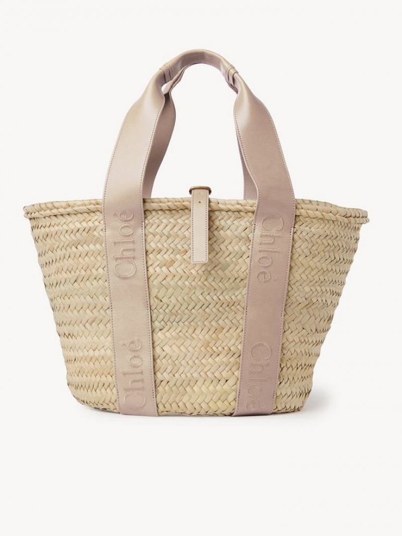 Chloe Sense Medium Basket Tote Tassen Beige | CHE-SR13382