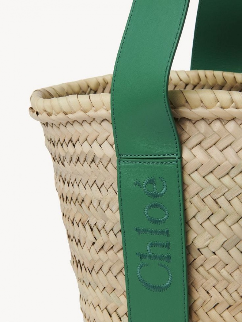 Chloe Sense Medium Basket Tote Tassen Groen | CHE-SR13297