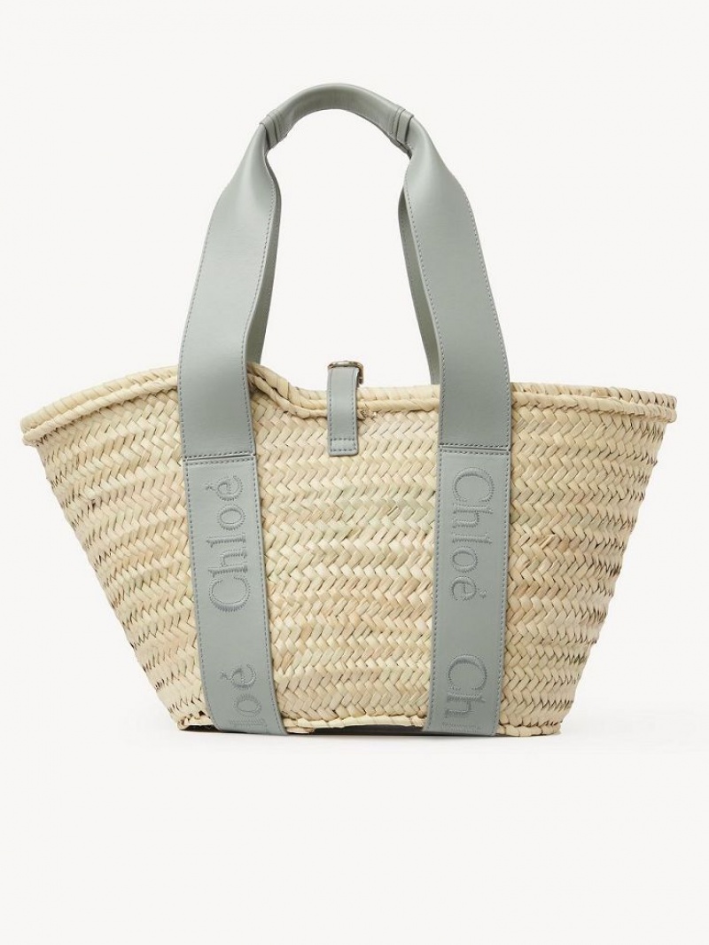Chloe Sense Medium Basket Tote Tassen Groen | CHE-SR13383