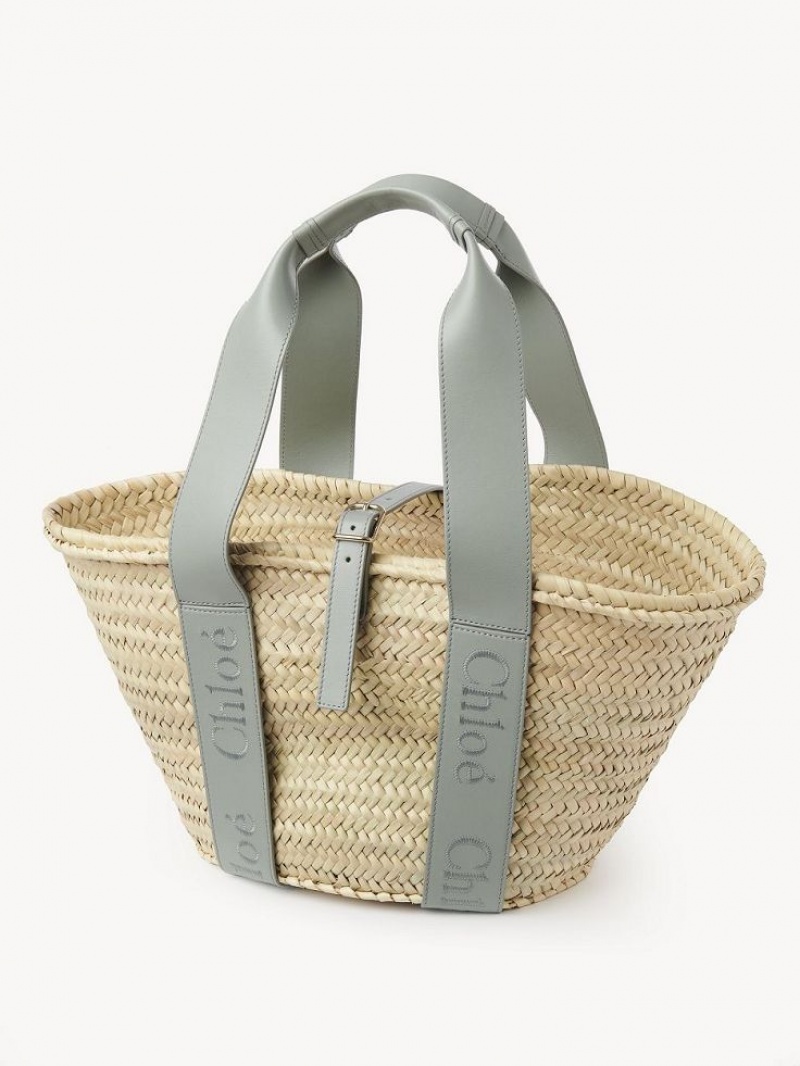 Chloe Sense Medium Basket Tote Tassen Groen | CHE-SR13383