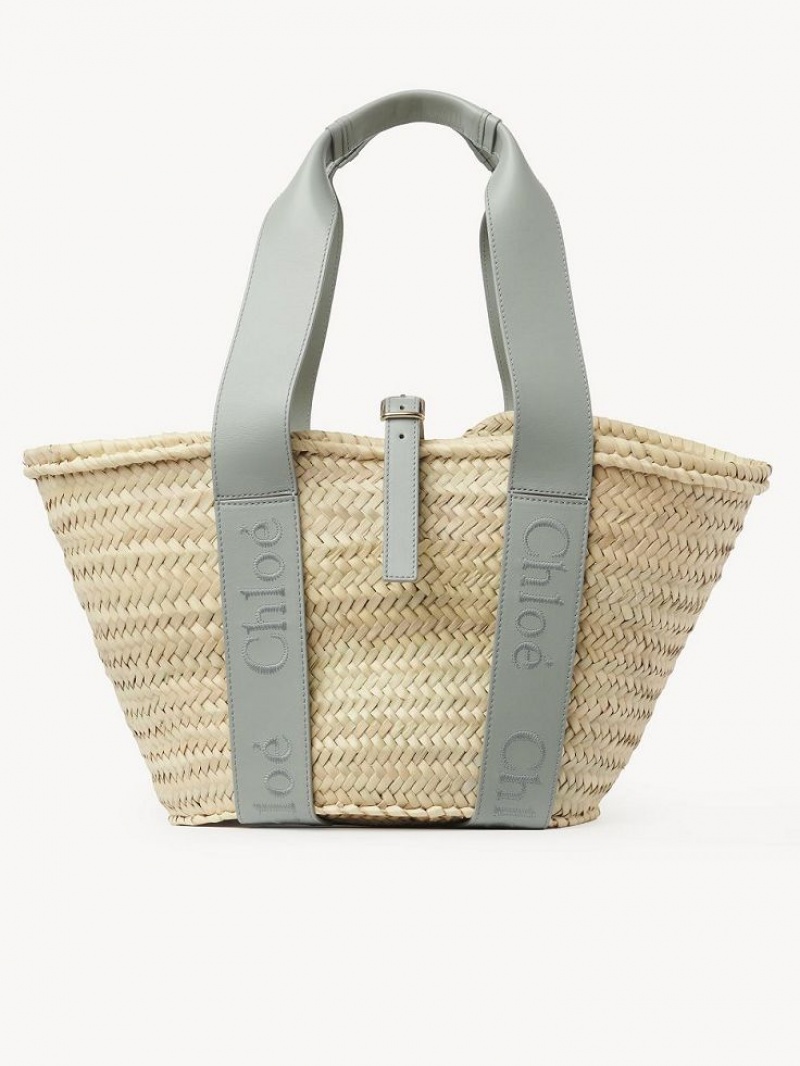 Chloe Sense Medium Basket Tote Tassen Groen | CHE-SR13383