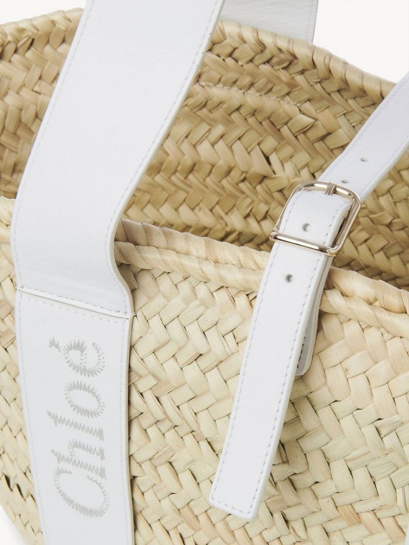 Chloe Sense Medium Basket Tote Tassen Wit | CHE-SR13381