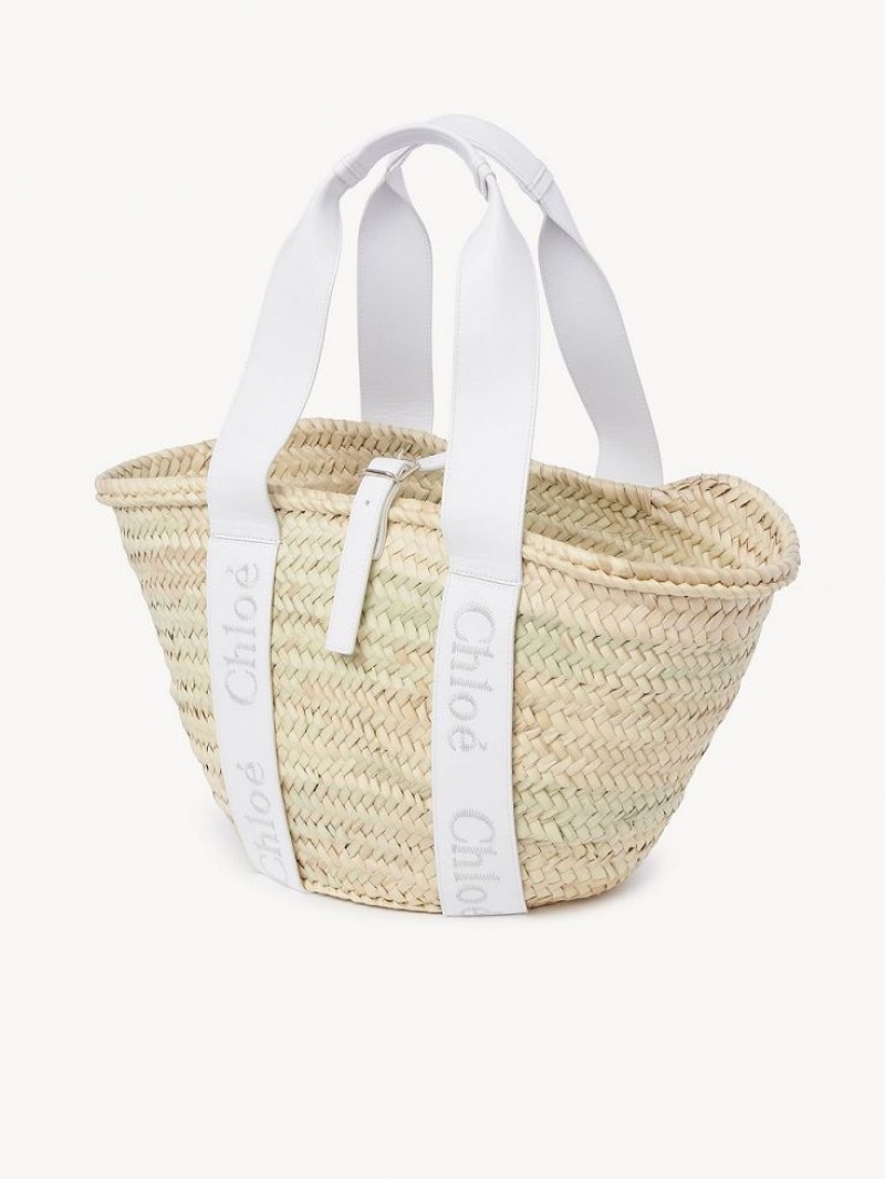 Chloe Sense Medium Basket Tote Tassen Wit | CHE-SR13381