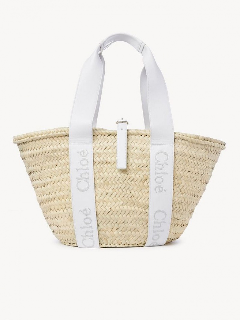 Chloe Sense Medium Basket Tote Tassen Wit | CHE-SR13381
