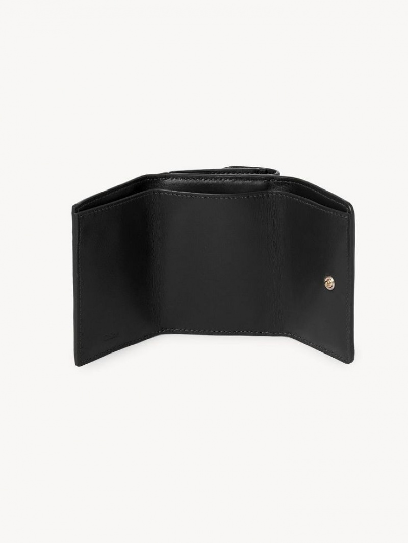Chloe Sense Mini Tri-fold Kleine Portefeuille Zwart | CHE-SR14277