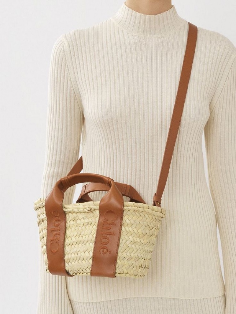 Chloe Sense Small Basket Schoudertassen Bruin | CHE-SR13403