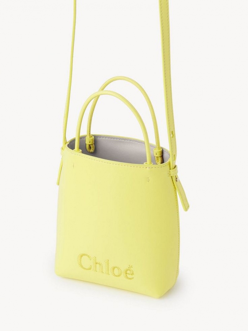 Chloe Sense Tote Mini Tassen Geel | CHE-SR13672